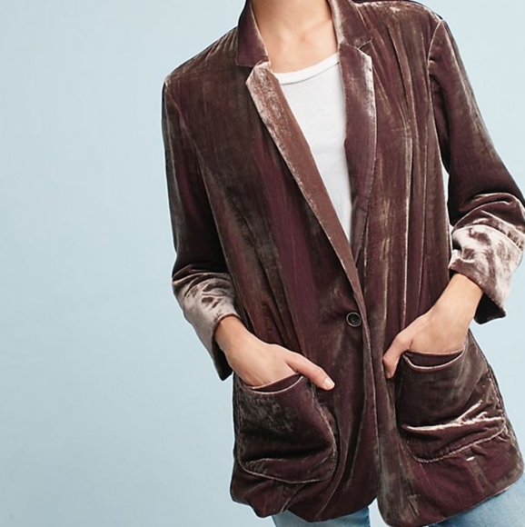 Anthropologie Jackets & Blazers - Cartonnier iridescent crushed velvet blazer